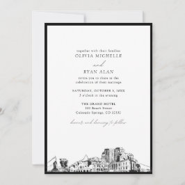 Invitación Boda blanco y negro de Colorado Springs