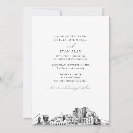 Invitación Boda blanco y negro de Colorado Springs