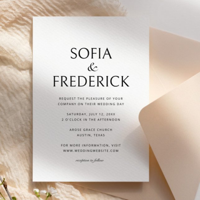 Invitación Boda blanco y negro de estilo elegante y moderno (Subido por el creador)