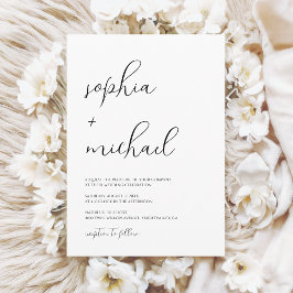 Invitación Boda Blanco Y Negro De Estilo Moderno Guión