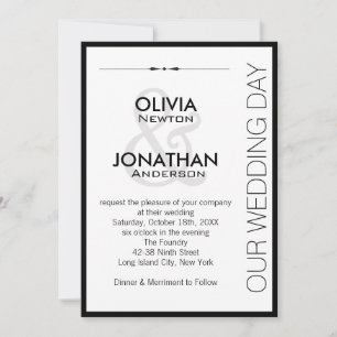 Invitación Boda blanco y negro de la vibe urbana