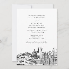 Invitación Boda blanco y negro de Salt Lake City moderno