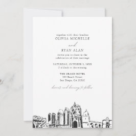 Invitación Boda blanco y negro de San Diego