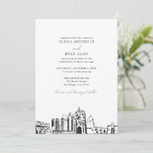 Invitación Boda blanco y negro de San Diego