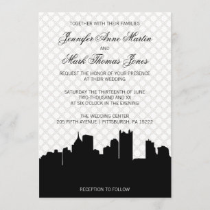 Invitación Boda blanco y negro elegante del cordón de