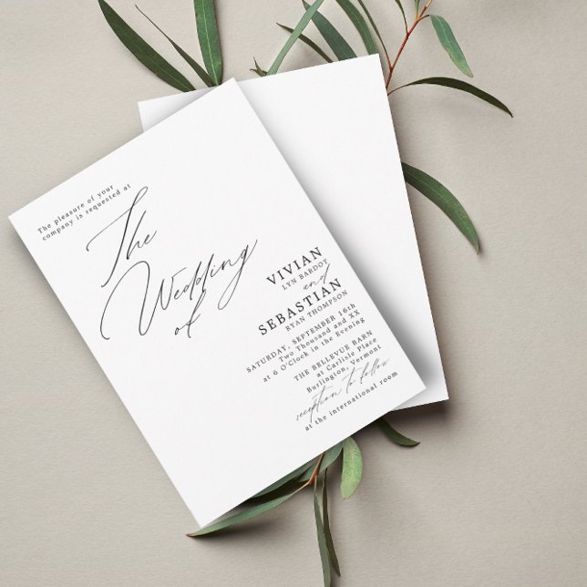 Invitación Boda blanco y negro minimalista (Subido por el creador)