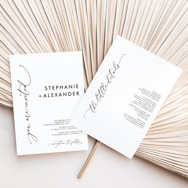 Invitación Boda blanco y negro Minimalista (Subido por el creador)