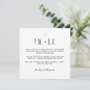 Invitación Boda blanco y negro Minimalista