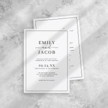 Boda blanco y negro Minimalista moderno todo en un