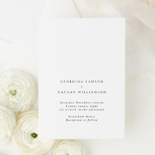 Invitación Boda blanco y negro Minimalista subestimado
