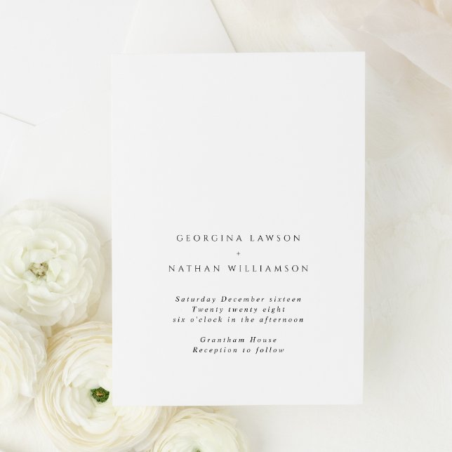 Invitación Boda blanco y negro Minimalista subestimado (Subido por el creador)