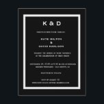 Invitación Boda blanco y negro moderna de Minimalistic<br><div class="desc">Para que usted personalice/personalizar. Todo el texto del defecto se puede modificar para requisitos particulares completamente con su propia fraseología,  y usted puede también cambiar las fuentes,  los tamaños,  y los colores del texto.</div>