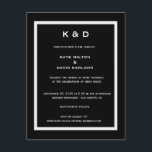Invitación Boda blanco y negro moderna de Minimalistic<br><div class="desc">Para que usted personalice/personalizar. Todo el texto del defecto se puede modificar para requisitos particulares completamente con su propia fraseología,  y usted puede también cambiar las fuentes,  los tamaños,  y los colores del texto.</div>