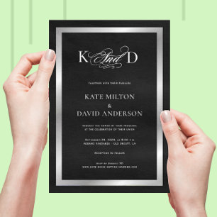 Invitación Boda blanco y negro moderna de Minimalistic