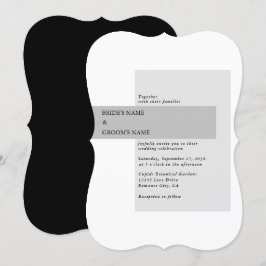Invitación Boda blanco y negro moderno