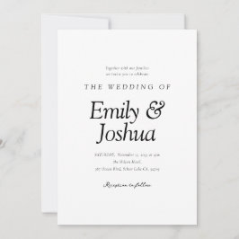 Invitación Boda blanco y negro moderno