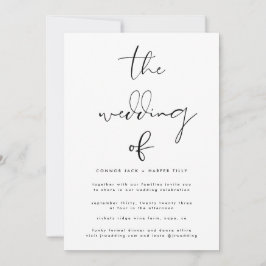 Invitación Boda blanco y negro moderno