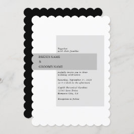 Invitación Boda blanco y negro moderno
