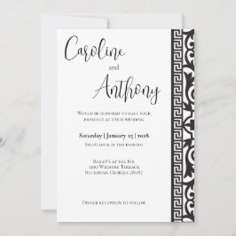 Invitación Boda blanco y negro moderno