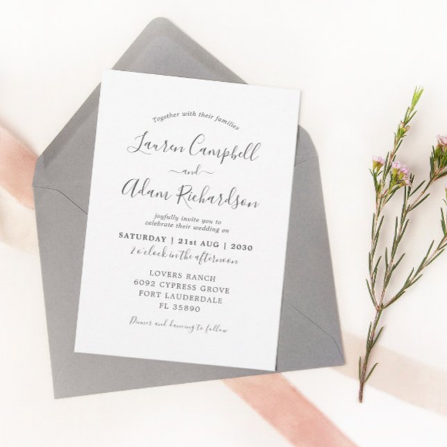 Invitación Boda blanco y negro moderno (Subido por el creador)