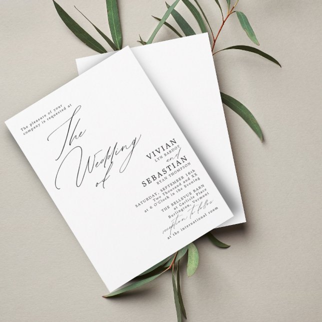 Invitación Boda blanco y negro moderno (Subido por el creador)