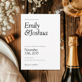 Invitación Boda blanco y negro moderno