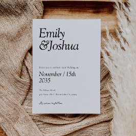 Invitación Boda blanco y negro moderno