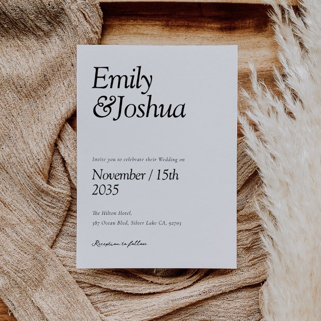 Invitación Boda blanco y negro moderno (Subido por el creador)