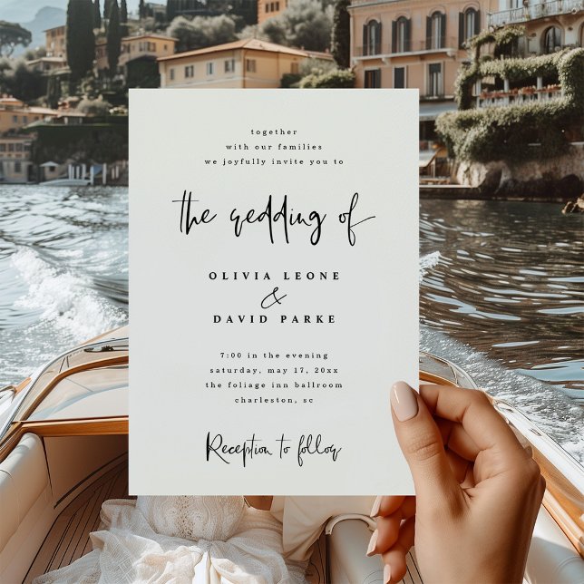 Invitación Boda blanco y negro moderno (Subido por el creador)