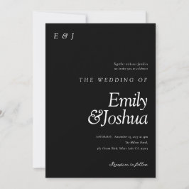 Invitación Boda blanco y negro moderno