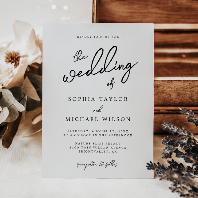 Invitación Boda Blanco Y Negro Moderno Contemporáneo (Subido por el creador)