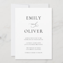 Invitación Boda blanco y negro moderno simple