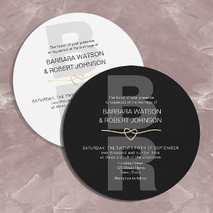 Invitación Boda blanco y negro moderno único