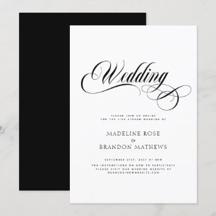 Invitación Boda blanco y negro moderno virtual