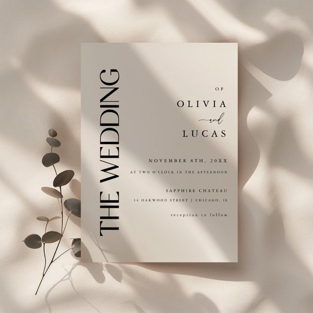 Invitación Boda blanco y negro moderno y elegante (Subido por el creador)