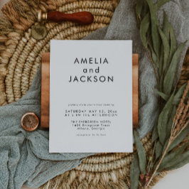 Invitación Boda Blanco Y Negro Sencillo Elegante