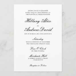 Invitación Boda blanco y negro simple