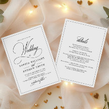 Boda blanco y negro todo en uno simple clásico