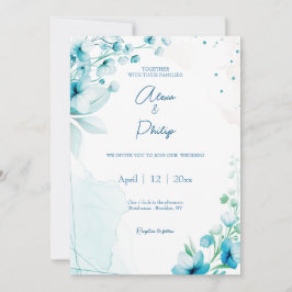 Invitación Boda Blue Blossom & Breeze