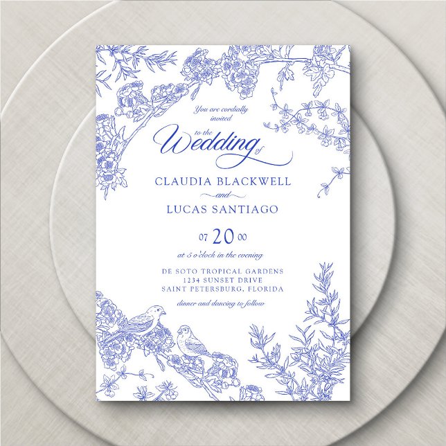 Invitación Boda Blue Delft Chinoiserie (Subido por el creador)