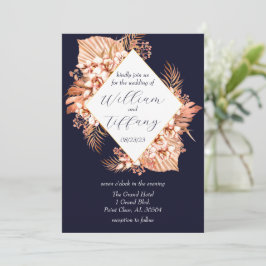 Invitación Boda Blue Floral Boho