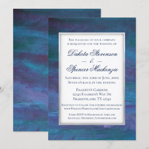 Invitación Boda Blue-Ombre   Púrpura violeta Verde azulada tu