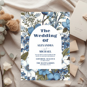 Invitación Boda Blue Periwinkle Wildflowers