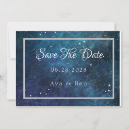 Invitación Boda Blue Purple Galaxy Save The Date Cards