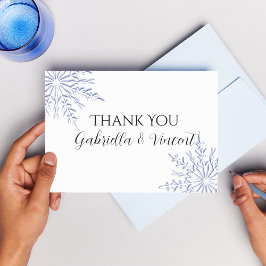 Invitación Boda Blue Snowflakes Gracias - Flat