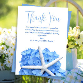 Invitación Boda Blue Starfish Gracias Cartas de Mensajes