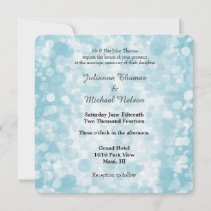 Invitación Boda Blue Winter Bokeh