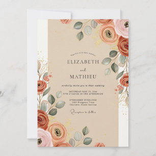 Invitación Boda Bohemia Cálida de Terracota
