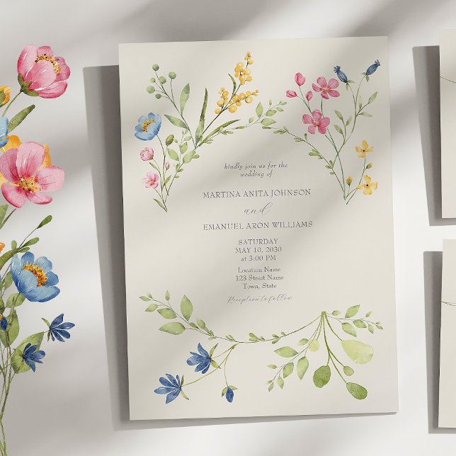 Invitación Boda Bohemia de Flores Silvestres (Subido por el creador)