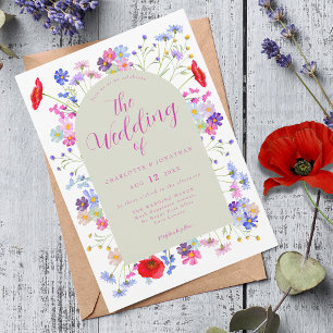 Invitación Boda Bohemia de Flores Silvestres